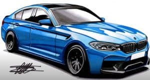 How to Draw a BMW M5 Step by Step