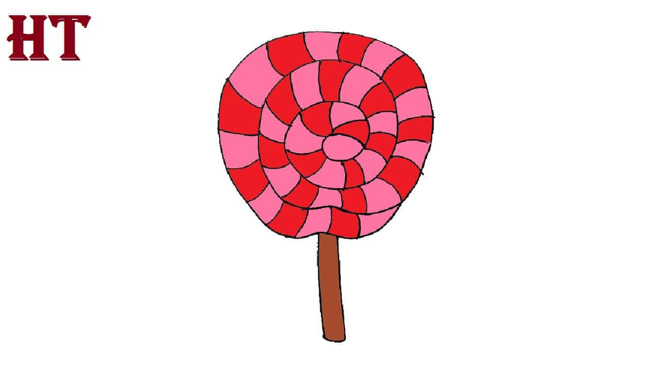How to draw a Lollipop Step by Step || Candy Drawing Easy for Beginners