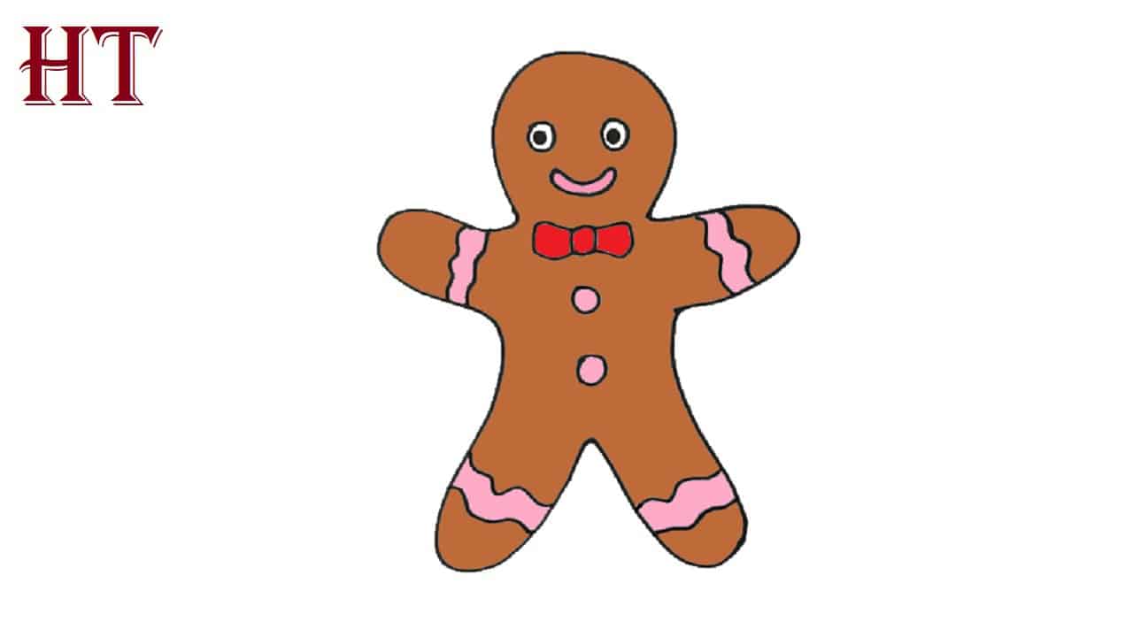 How to Draw a Gingerbread Man Step by Step