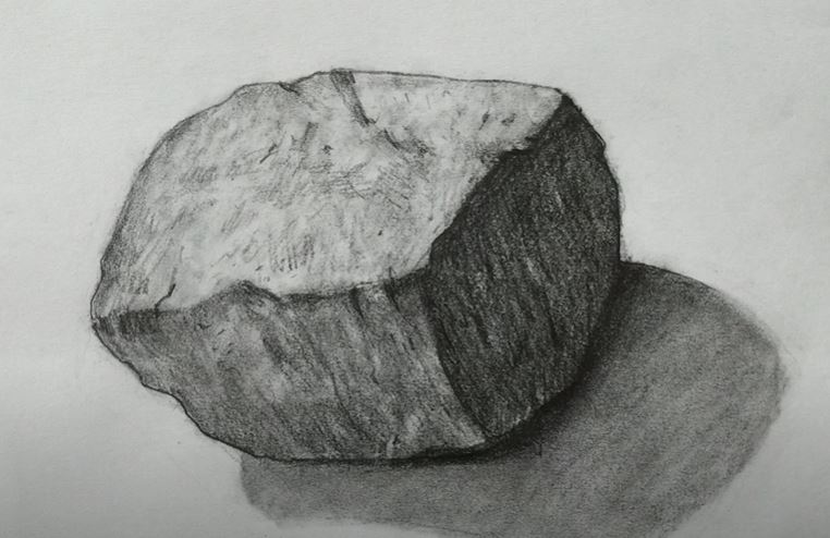 How to Draw a Stone with Pencil Step by Step