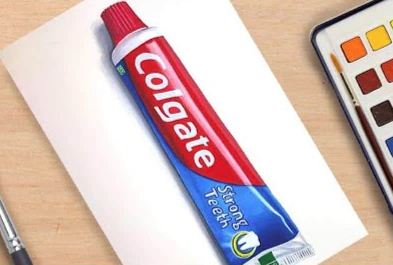 How to Draw a Toothpaste || COLGATE TOOTHPASTE DRAWING – 3D ART
