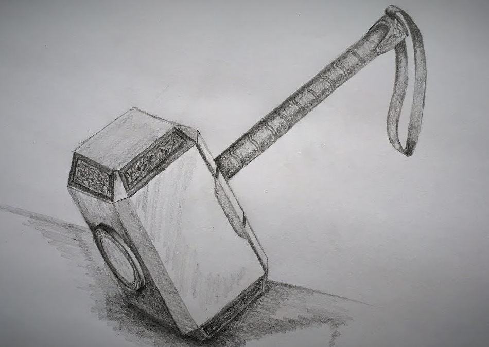 How to draw a Thor Hammer with Pencil