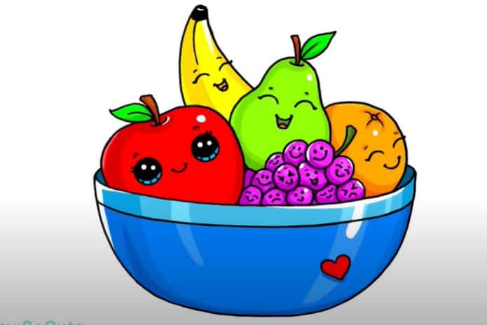 Fruit bowl Drawing Cute and Easy