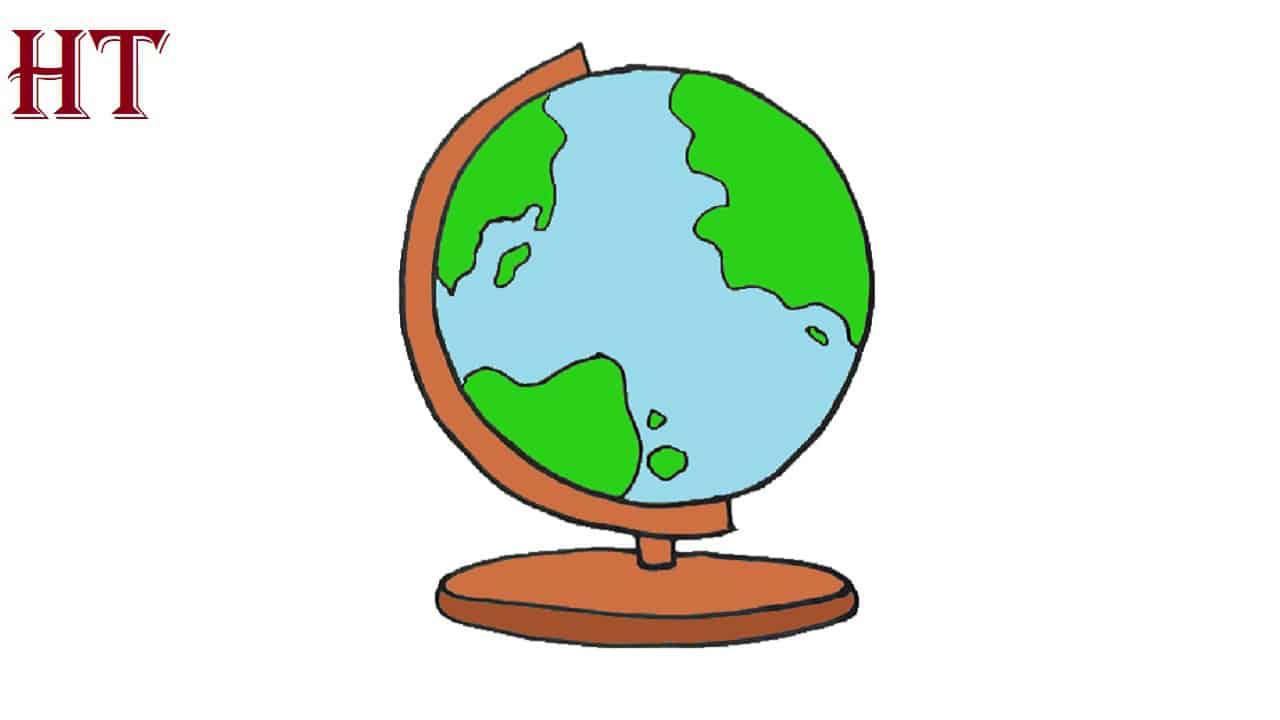 How to draw a Globe Easy Step by Step for Beginners