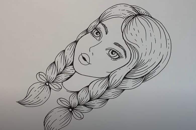 Tumblr Girl Drawing Easy || How to draw a Girl Face Step by Step