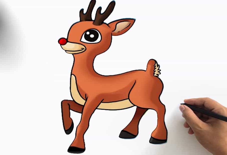 How to Draw Rudolph the Red Nosed Reindeer