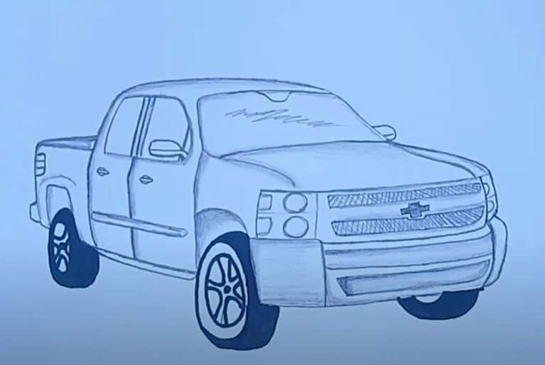 How to Draw a Chevy Silverado || Car Drawing Easy Step by Step
