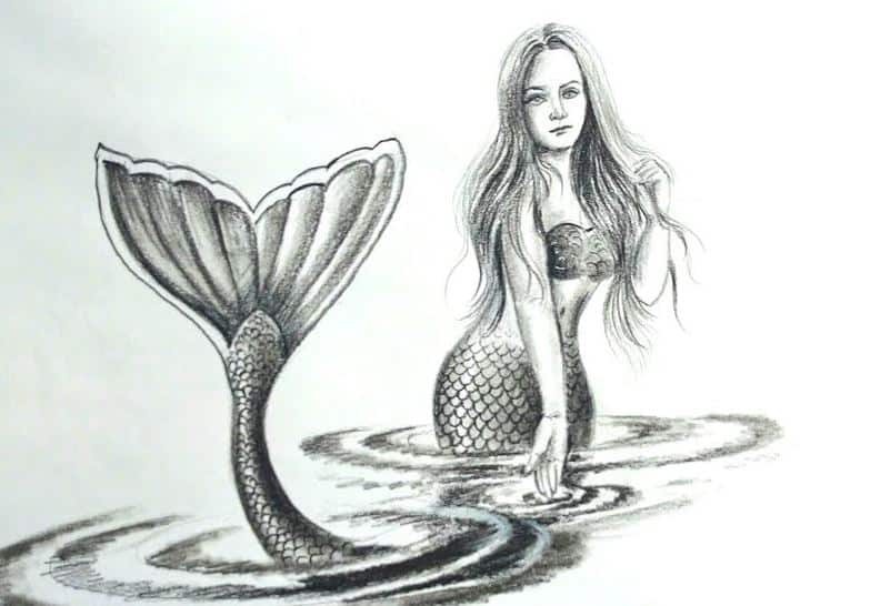 How to Draw a Mermaid with Pencil