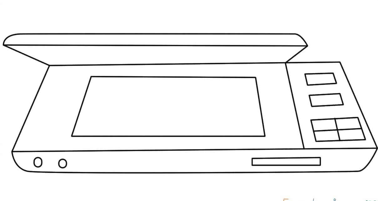 How to Draw a Scanner Step by Step