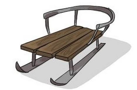 How to Draw a Sledge Step by Step