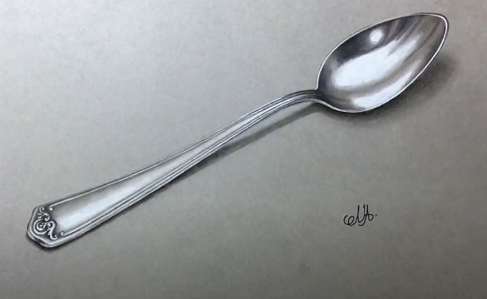 How to Draw a Spoon with Pencil || 3D Drawing Video