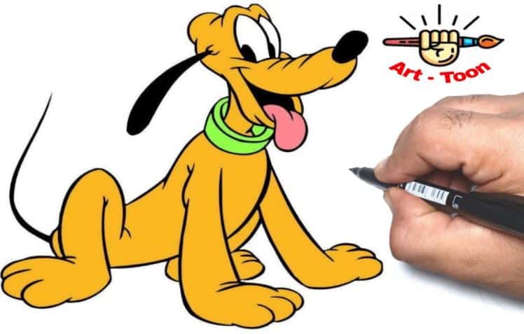 How to draw Pluto from Mickey Mouse Step by Step