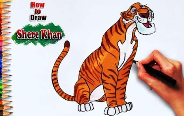 How to draw Shere Khan tiger Step by Step