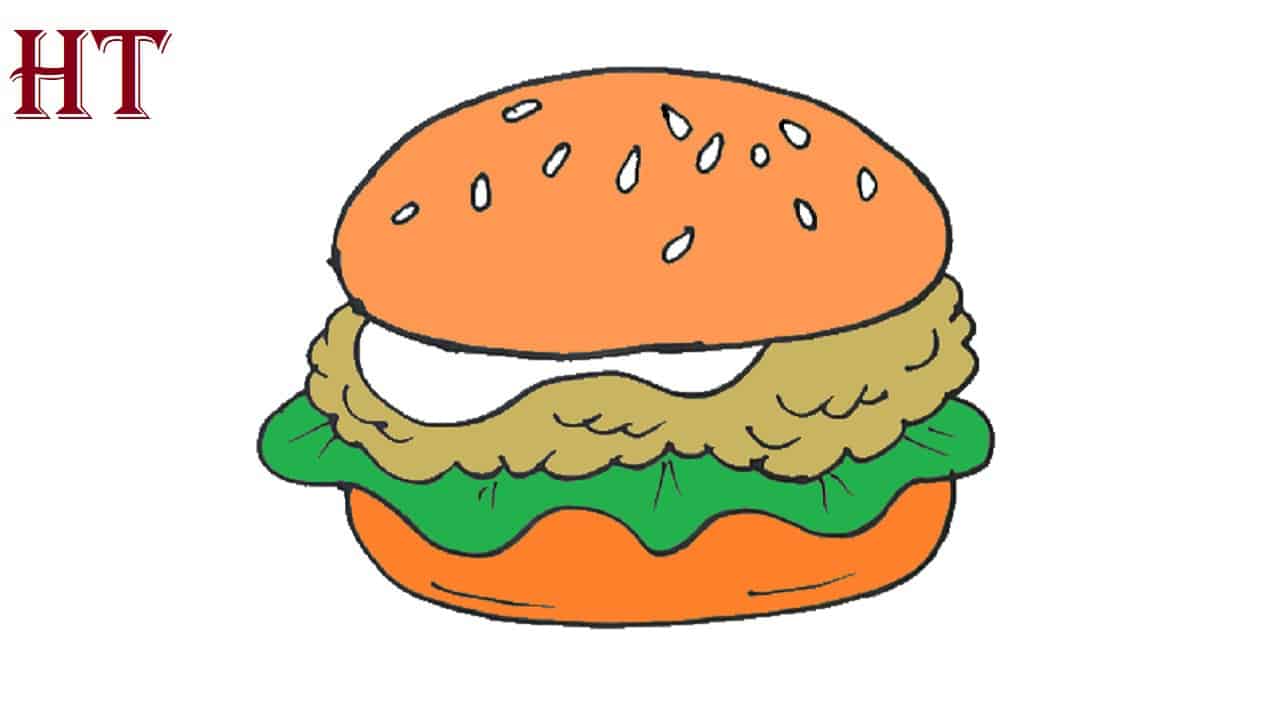 Hamburger Drawing easy Step by Step for Kids