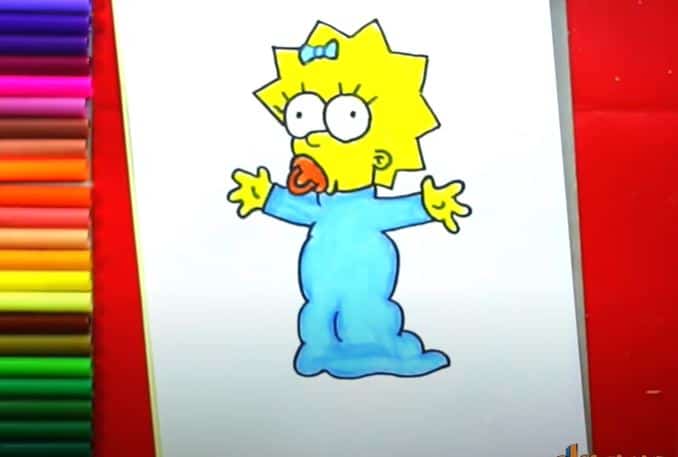 How to draw maggie simpson Step by Step