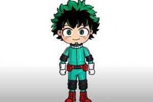 how to draw deku step by step