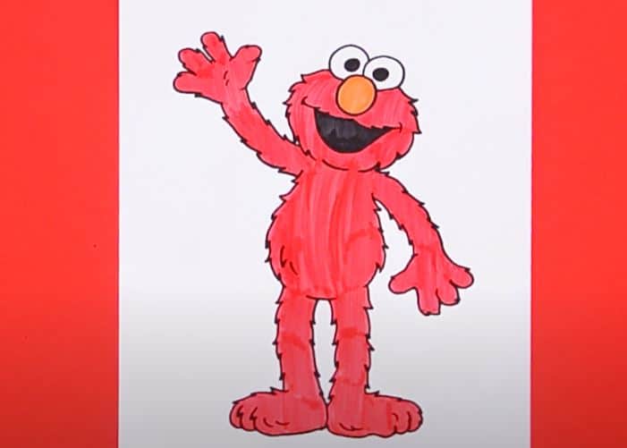 How to draw Elmo from Sesame street Step by Step