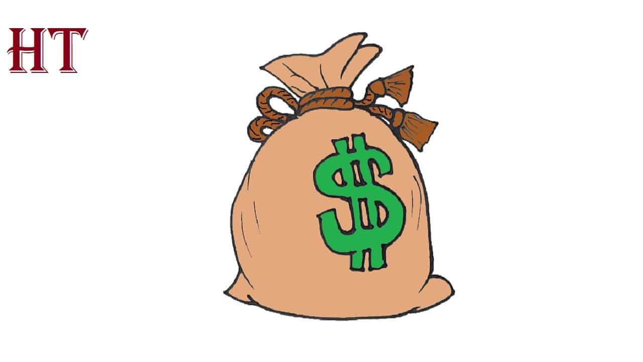 How To Draw A Money Bag Step by Step