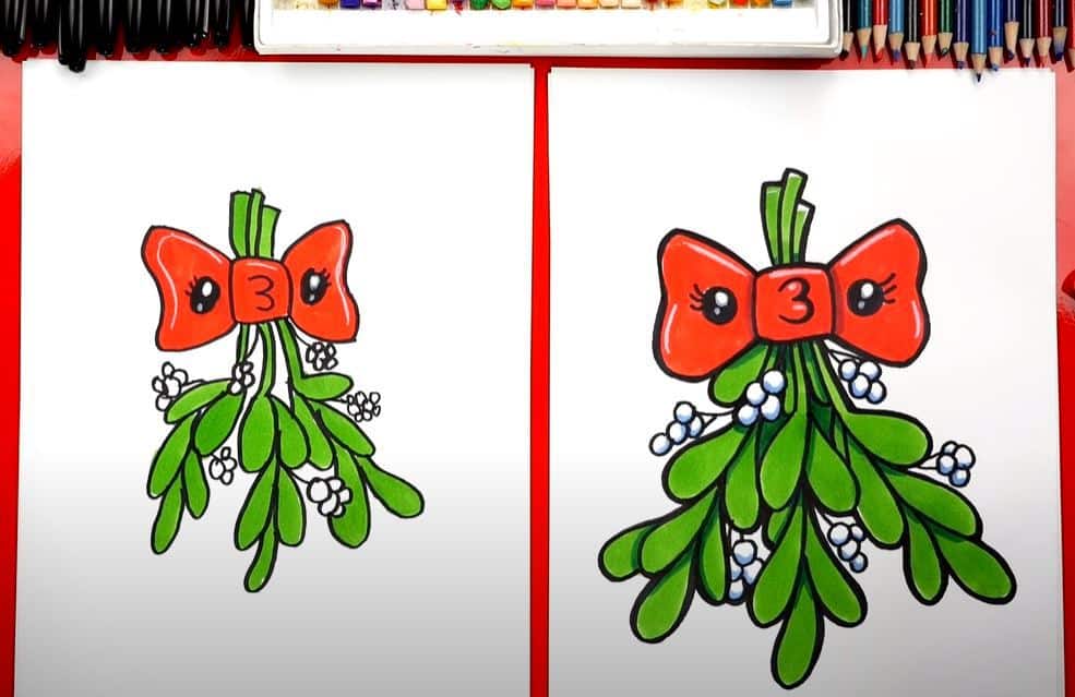 How to Draw A Mistletoe Step by Step