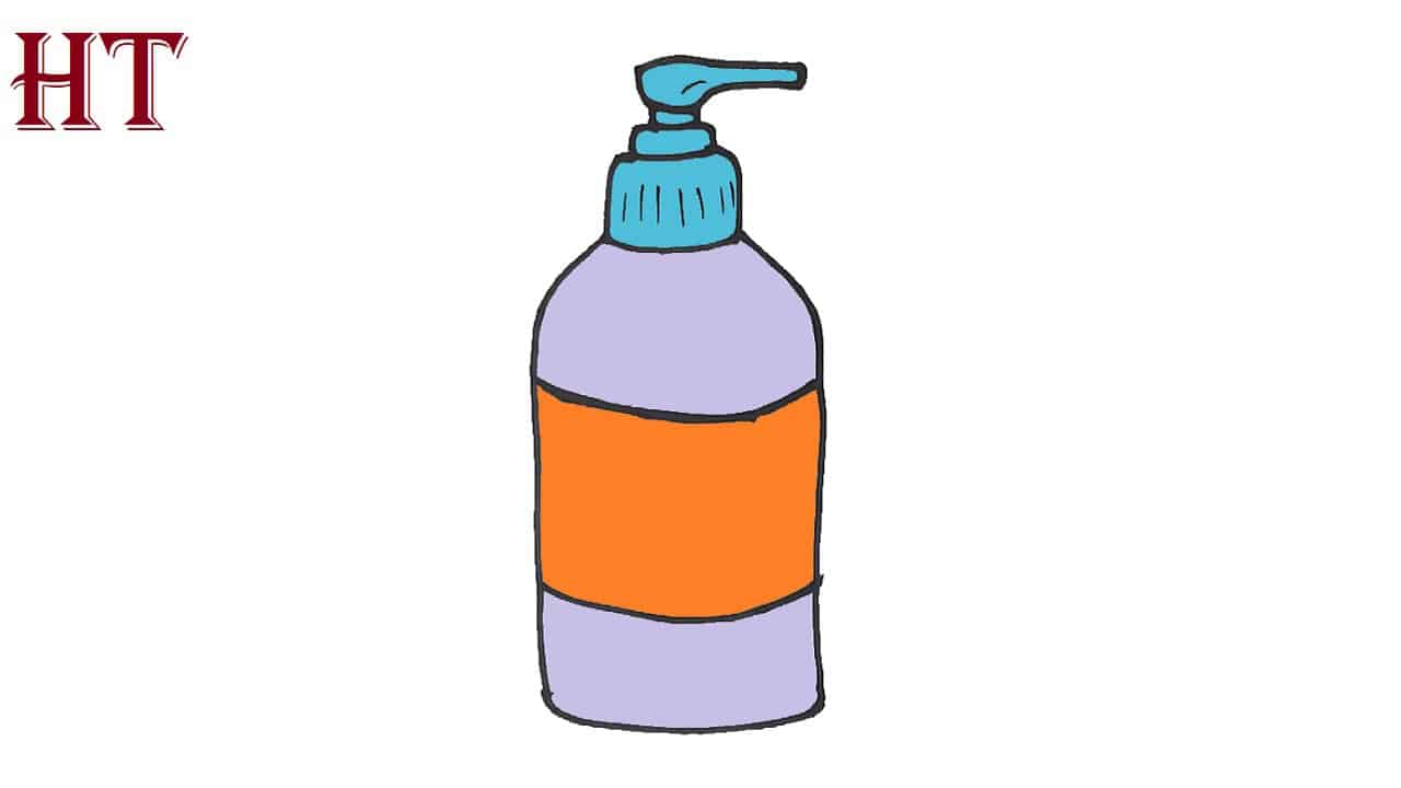 How to Draw a Hand Sanitizer Step by Step