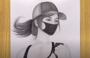 How to Draw a Beautiful Girl Face with Mask
