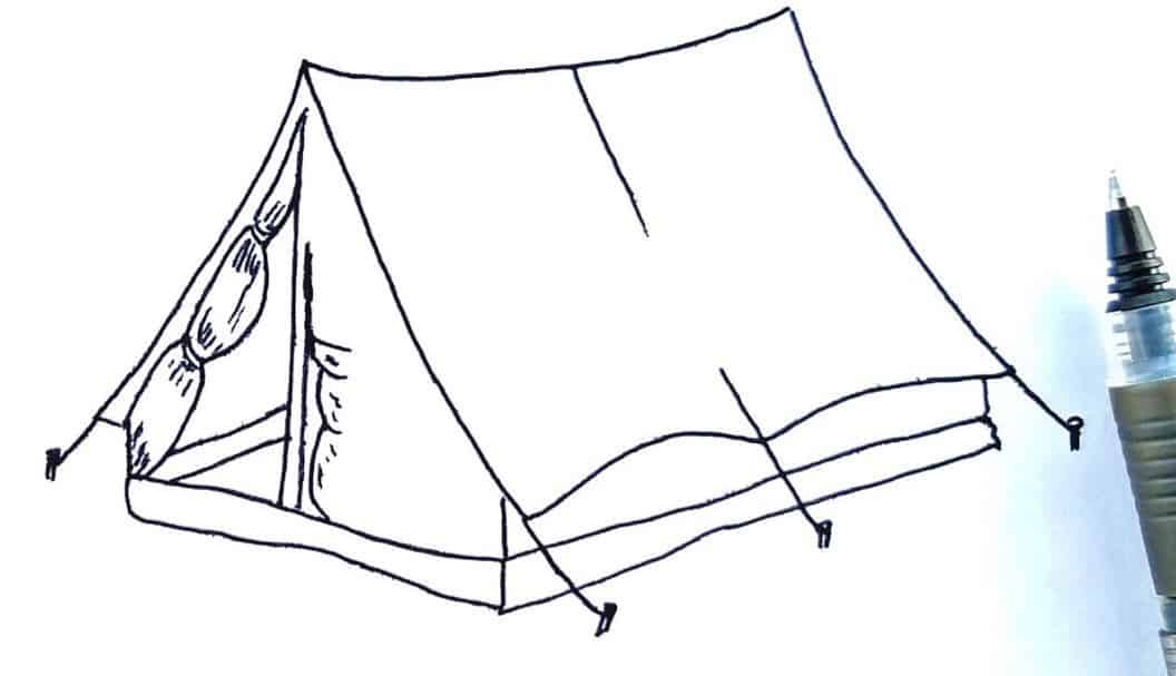How to Draw a Tent Step by Step