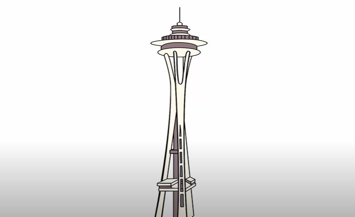 How to Draw the Space Needle Step by Step