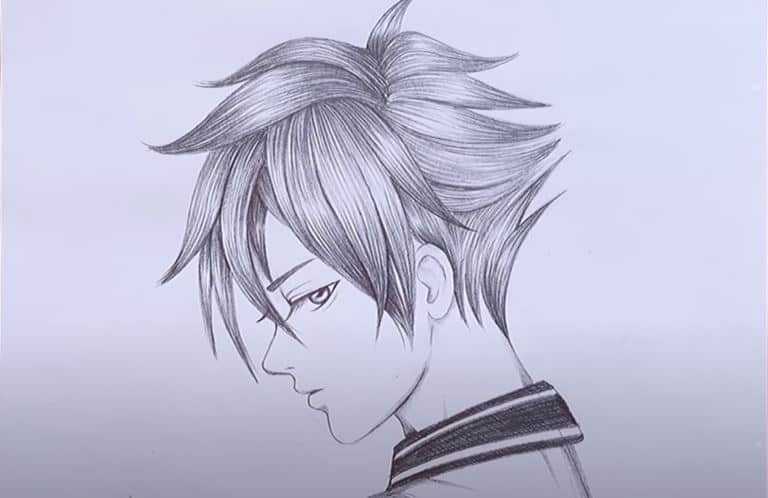 How to draw Anime Boy with only ONE PENCIL