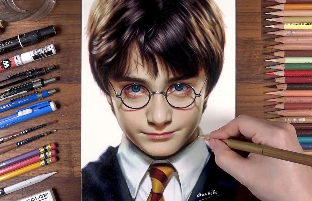 How to draw Harry Potter with Color pencil