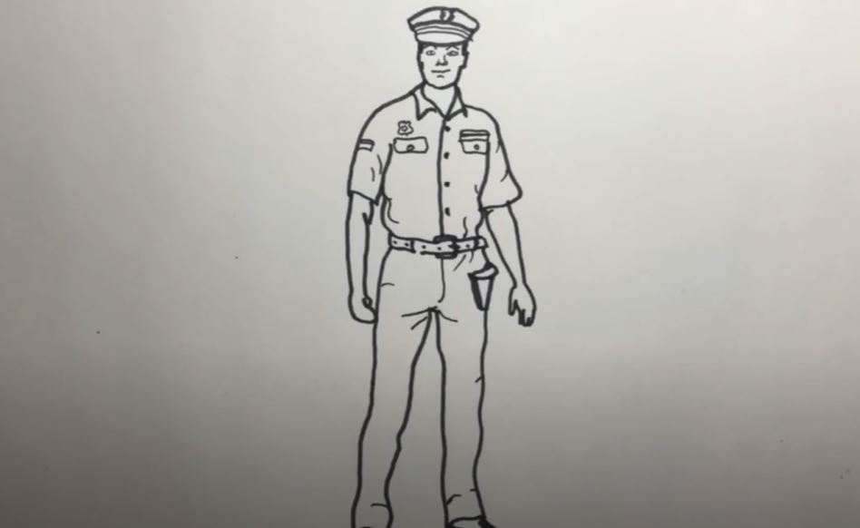 How to Draw Police Officer Step by Step