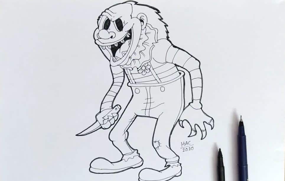 How To Draw A Scary Clown Step by Step
