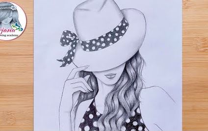 How to draw a Girl hidden face with hat