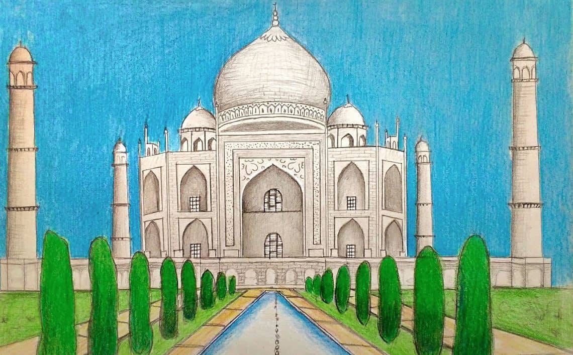 How To Draw The Taj Mahal Step by Step