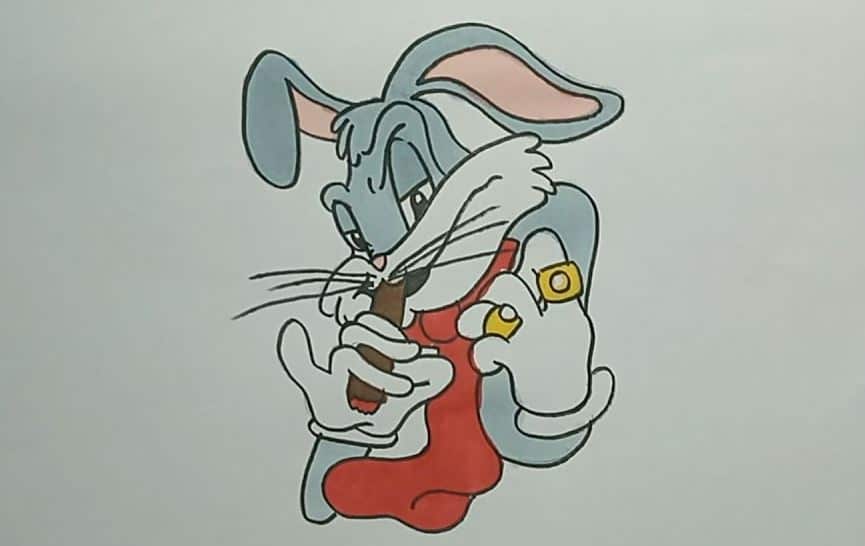 How to Draw Gangster Bugs Bunny Step by Step