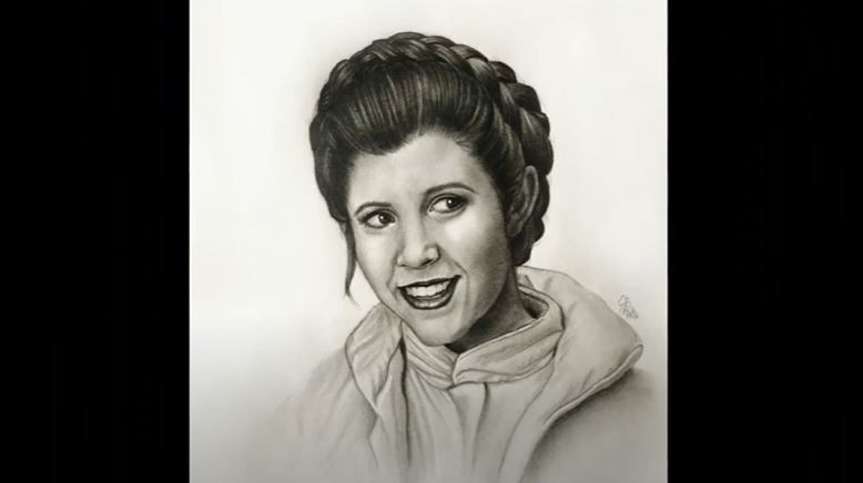 How to draw Princess Leia with Pencil
