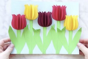 Gorgeous 3D Paper Tulip Flower Craft