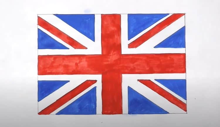 How To Draw A British Flag || United Kingdom Flag Drawing