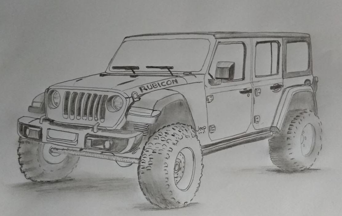 How To Draw A Jeep Wrangler || Car Drawing with Pencil