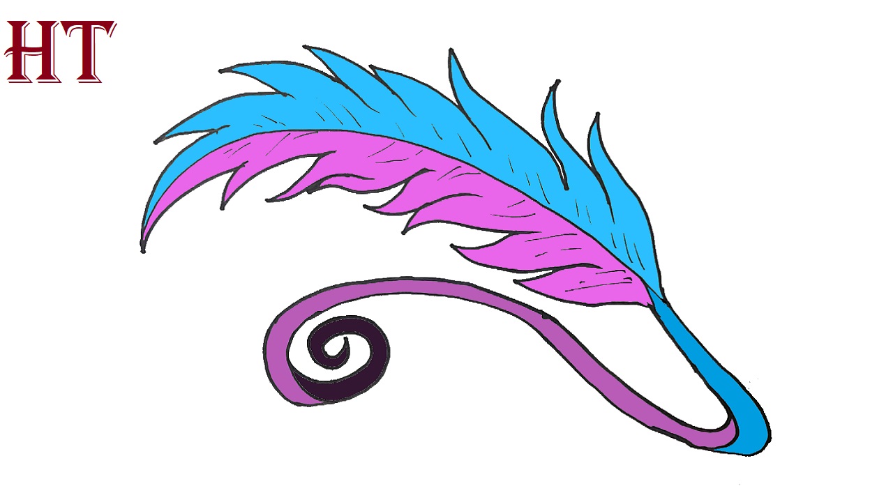 How To Draw A Quill Step by Step || Feather Drawing