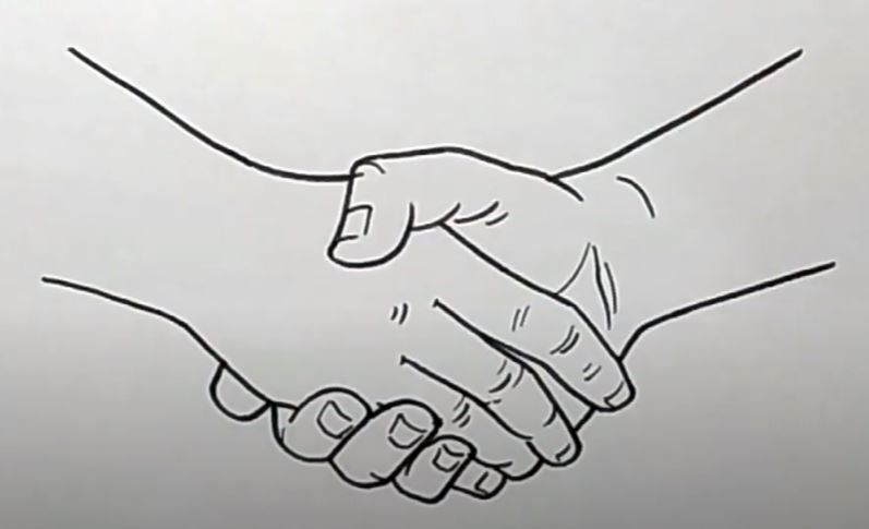 How To Draw Shaking Hands Step by Step