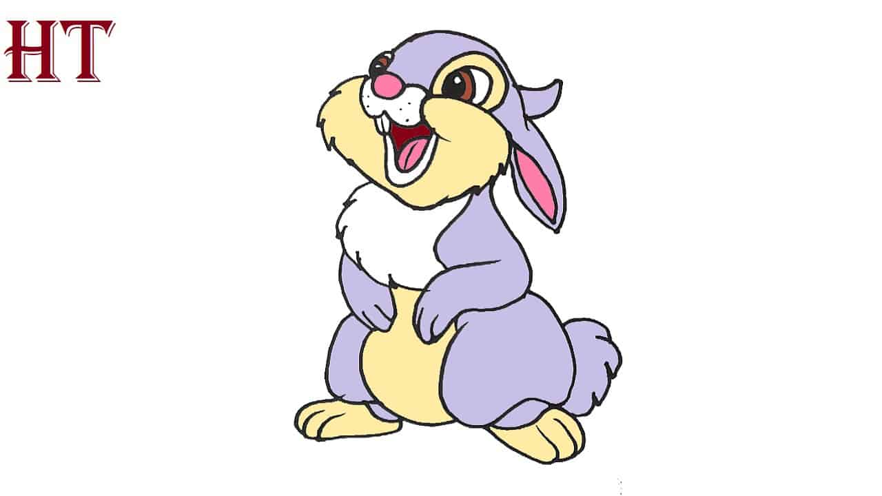 How To Draw Thumper From Bambi step by step || Cartoon Rabbit Drawing