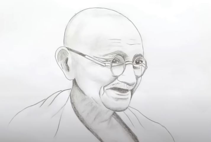 How To Draw Mahatma Gandhi Step by Step