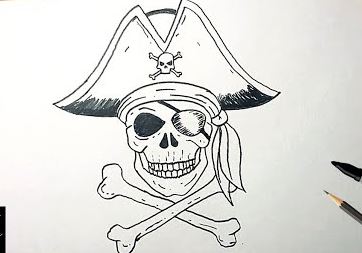 How To Draw A Pirate Skull Step by Step