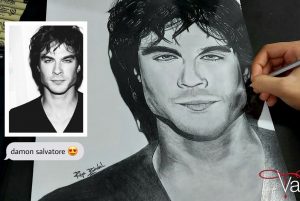 How To Draw Damon Salvatore