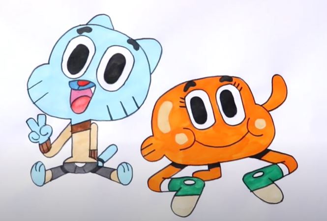 How To Draw Gumball And Darwin Step by Step