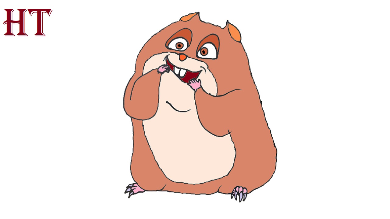 How to Draw Rhino the Hamster from Bolt Step by Step