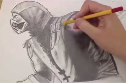How to Draw Scorpion from Mortal Kombat X Step by Step