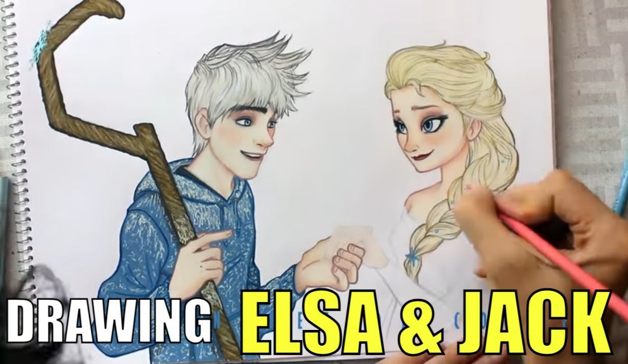 How to Draw Elsa and Jack Frost Step by Step