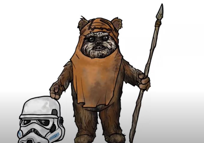 How To Draw An Ewok from Star Wars