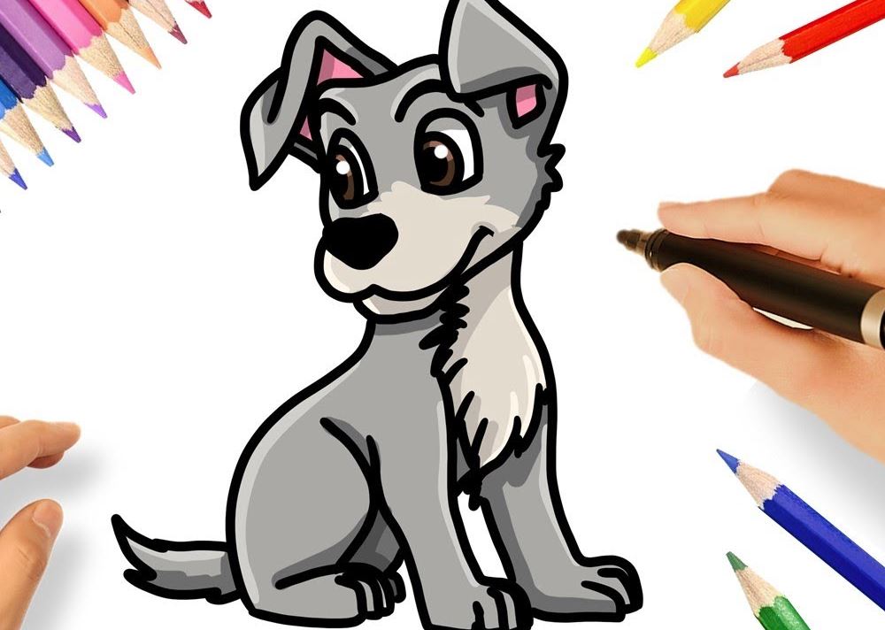How to draw A Cartoon Dog || TRAMP from THE LADY AND THE TRAMP